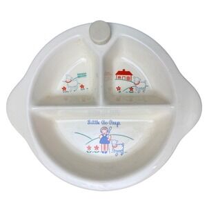 Vintage‎ Little Bo Peep Divided Baby Toddler Plate 1948 Nursery Rhyme Ceramic